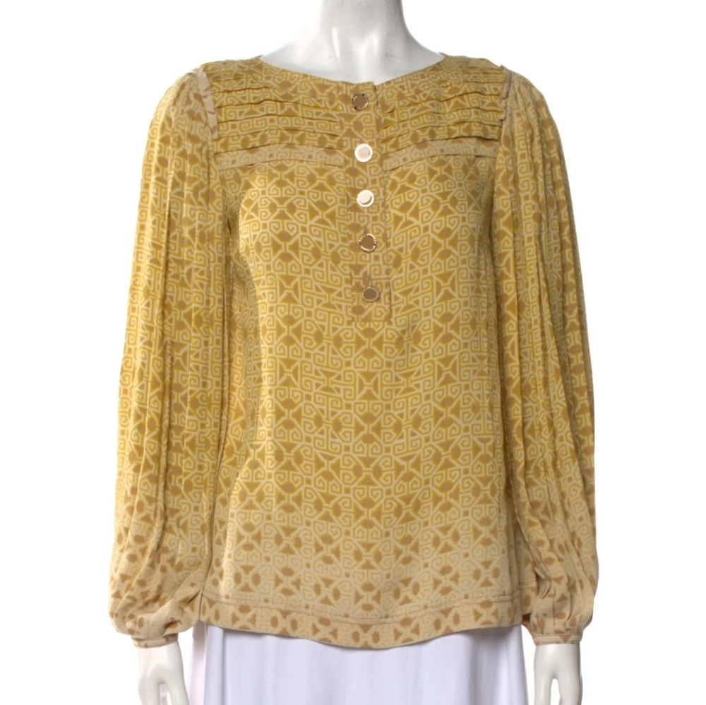 Tory Burch Beige Patterned Blouse